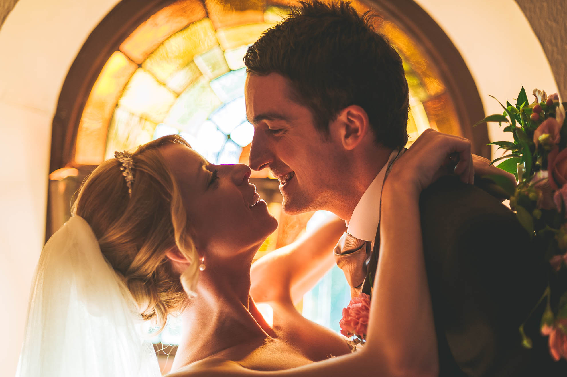 Bride and groom headshot
