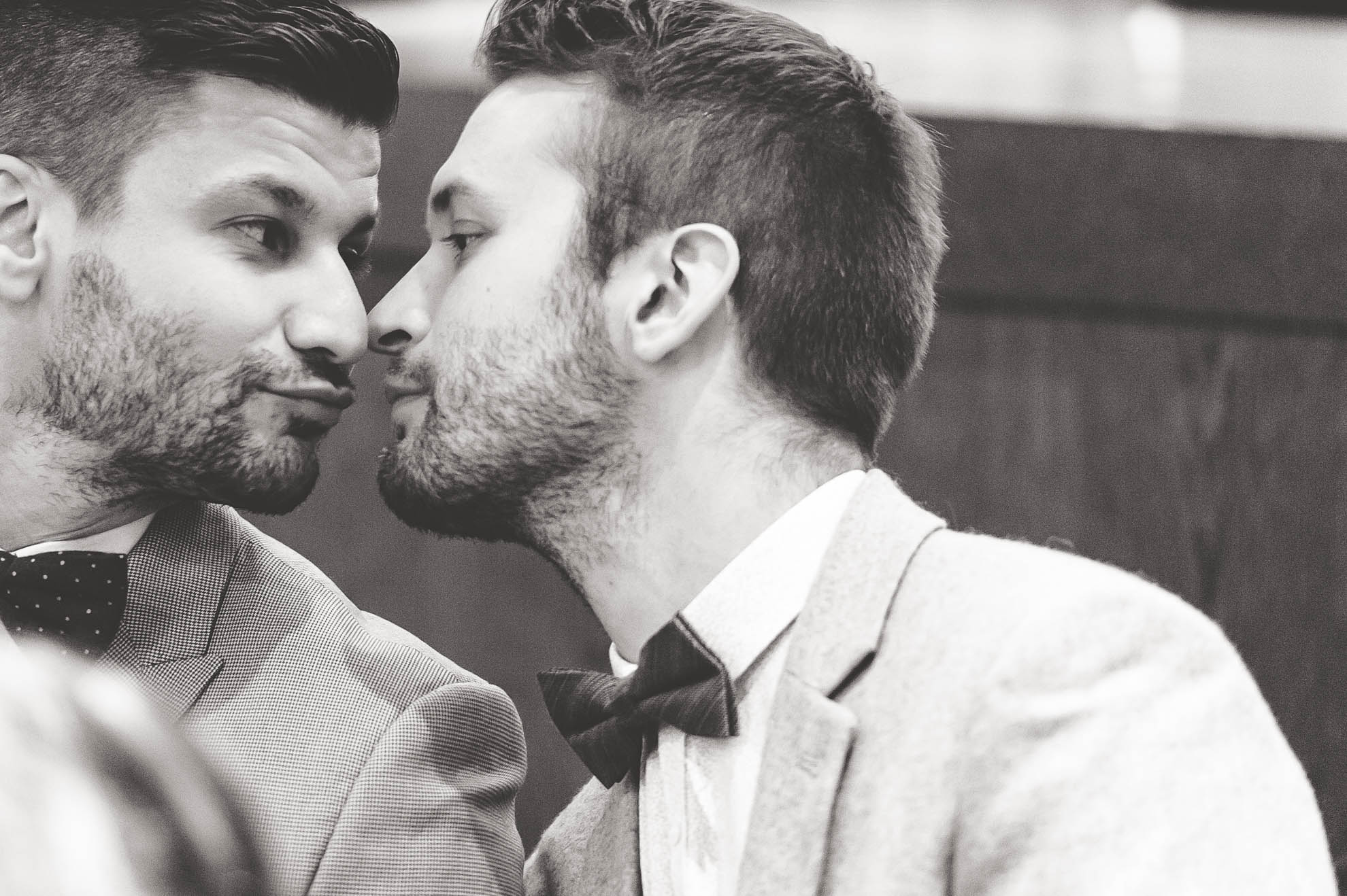 Guests kiss