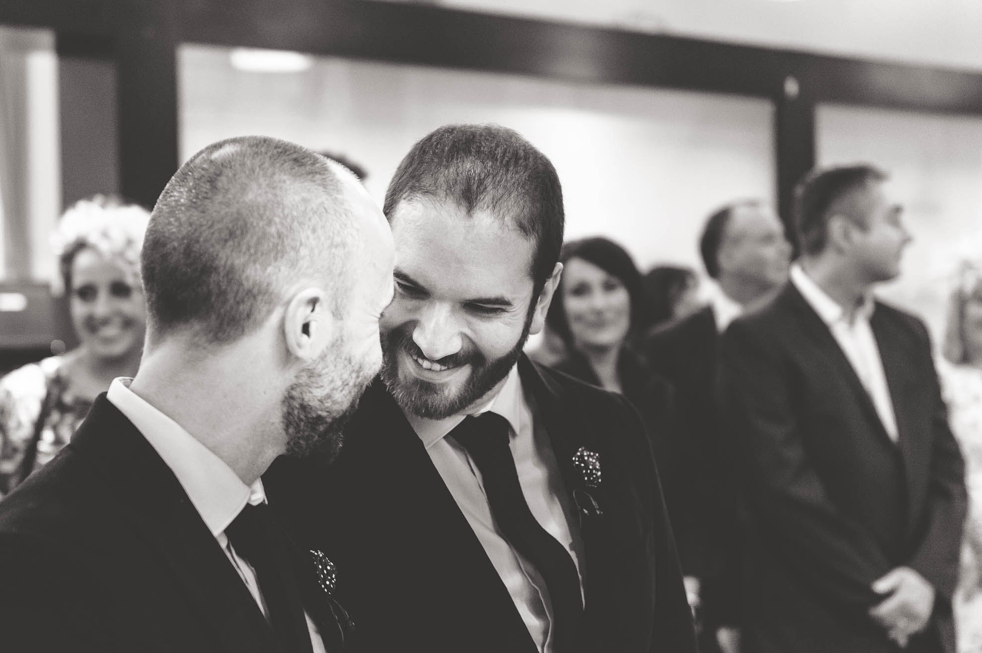 Partners share a joke