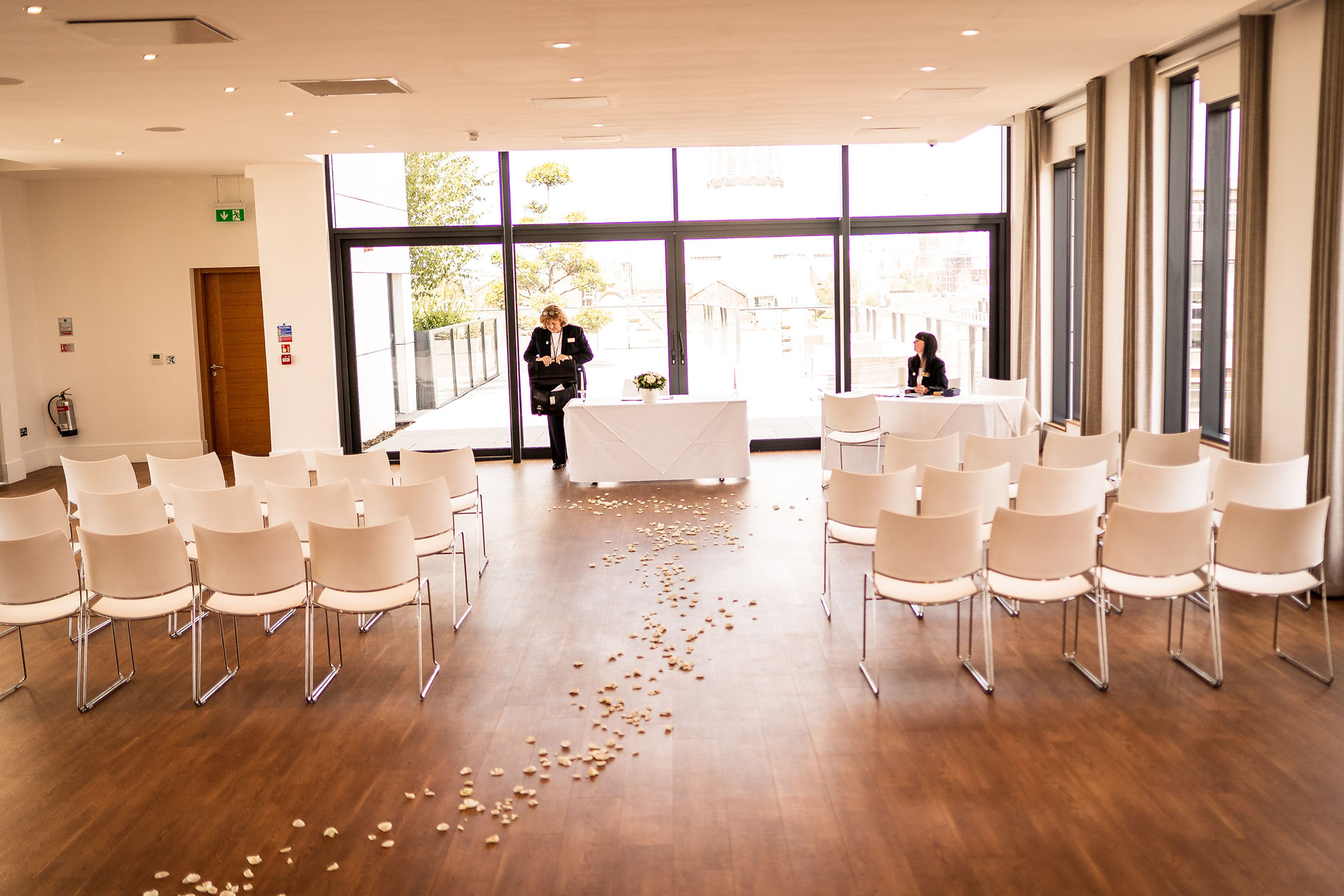Empty wedding ceremony room
