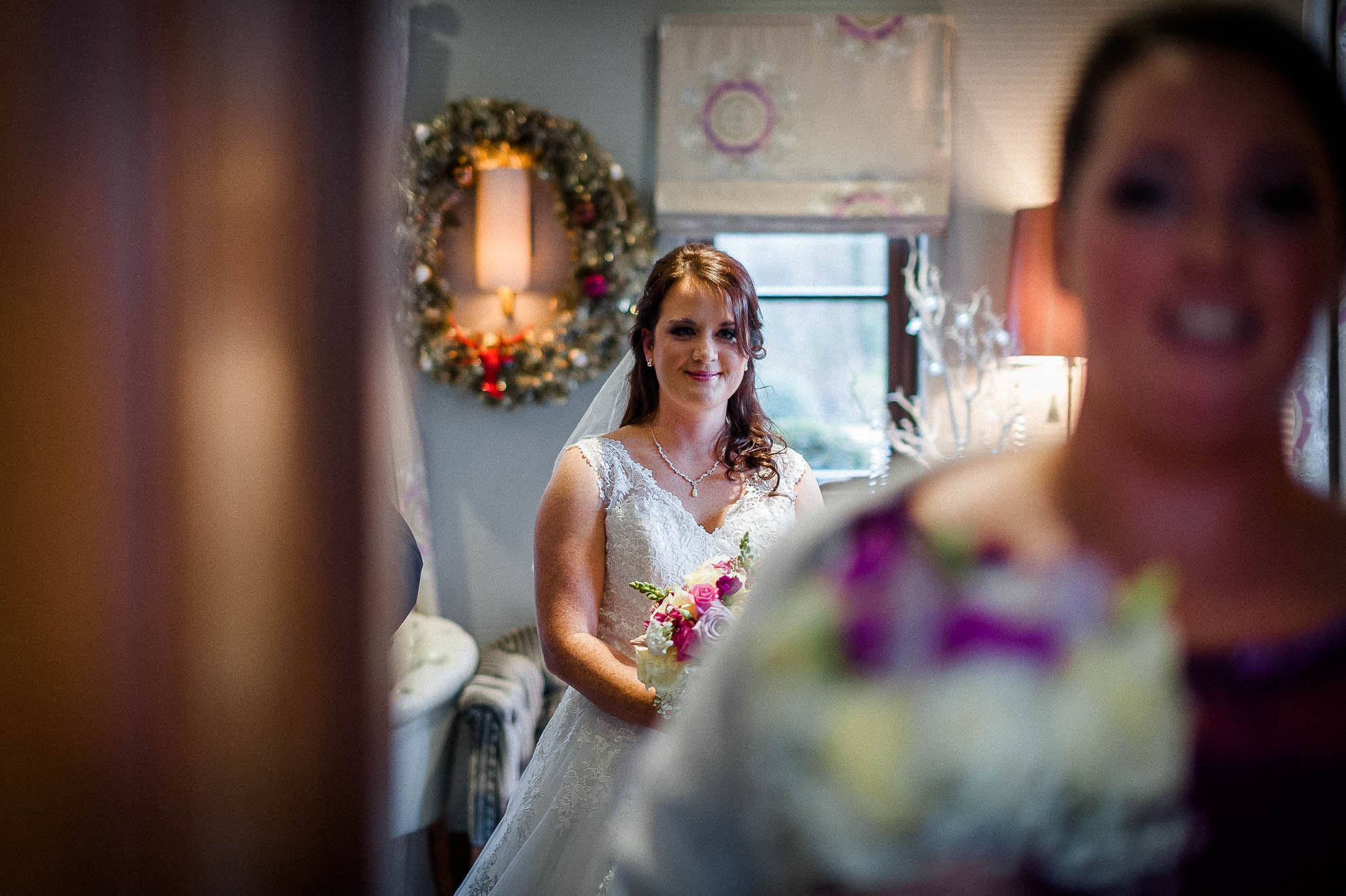 Bride ready to enter the ceremony room