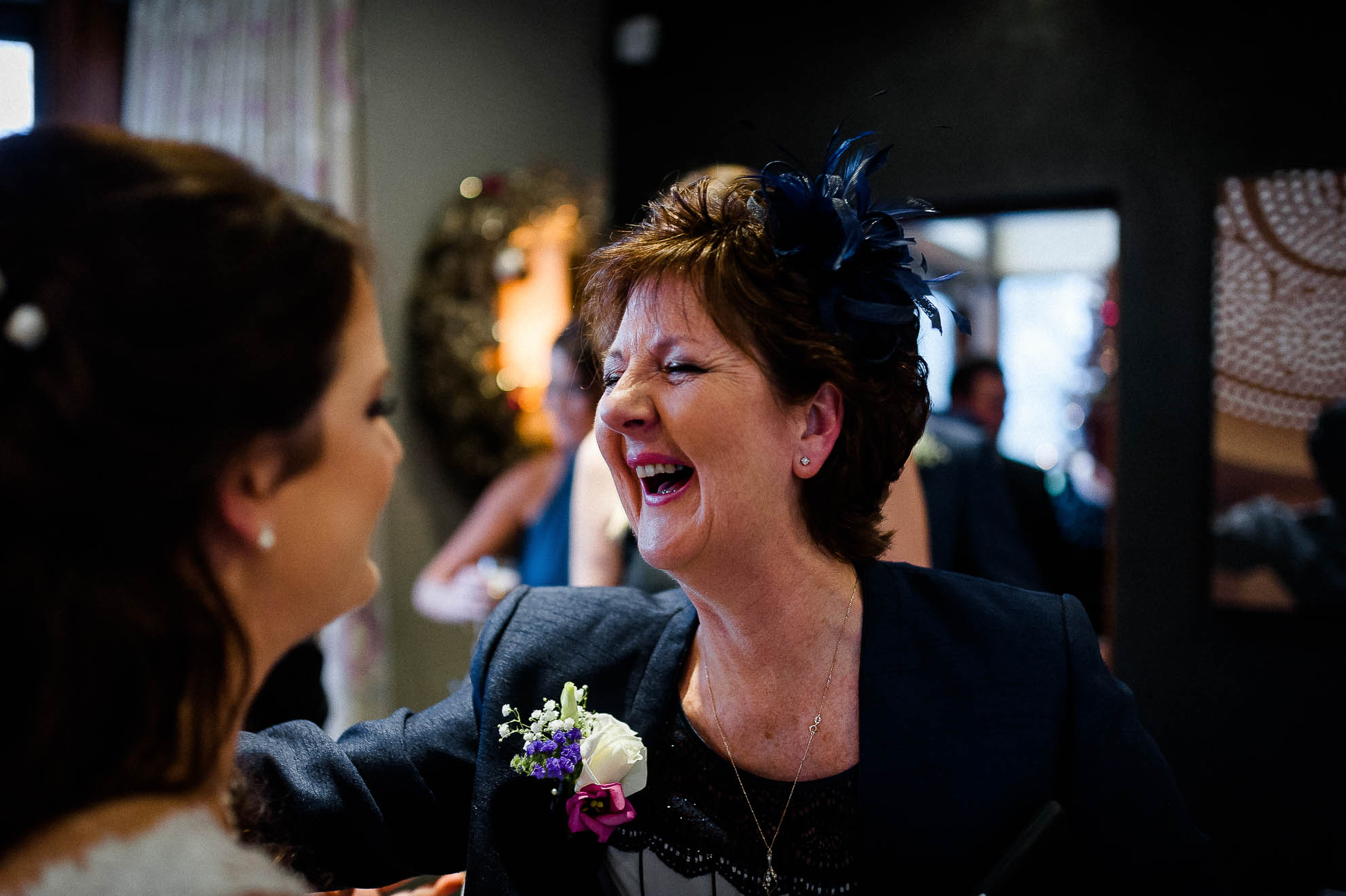 Brides mum congratulates the bride