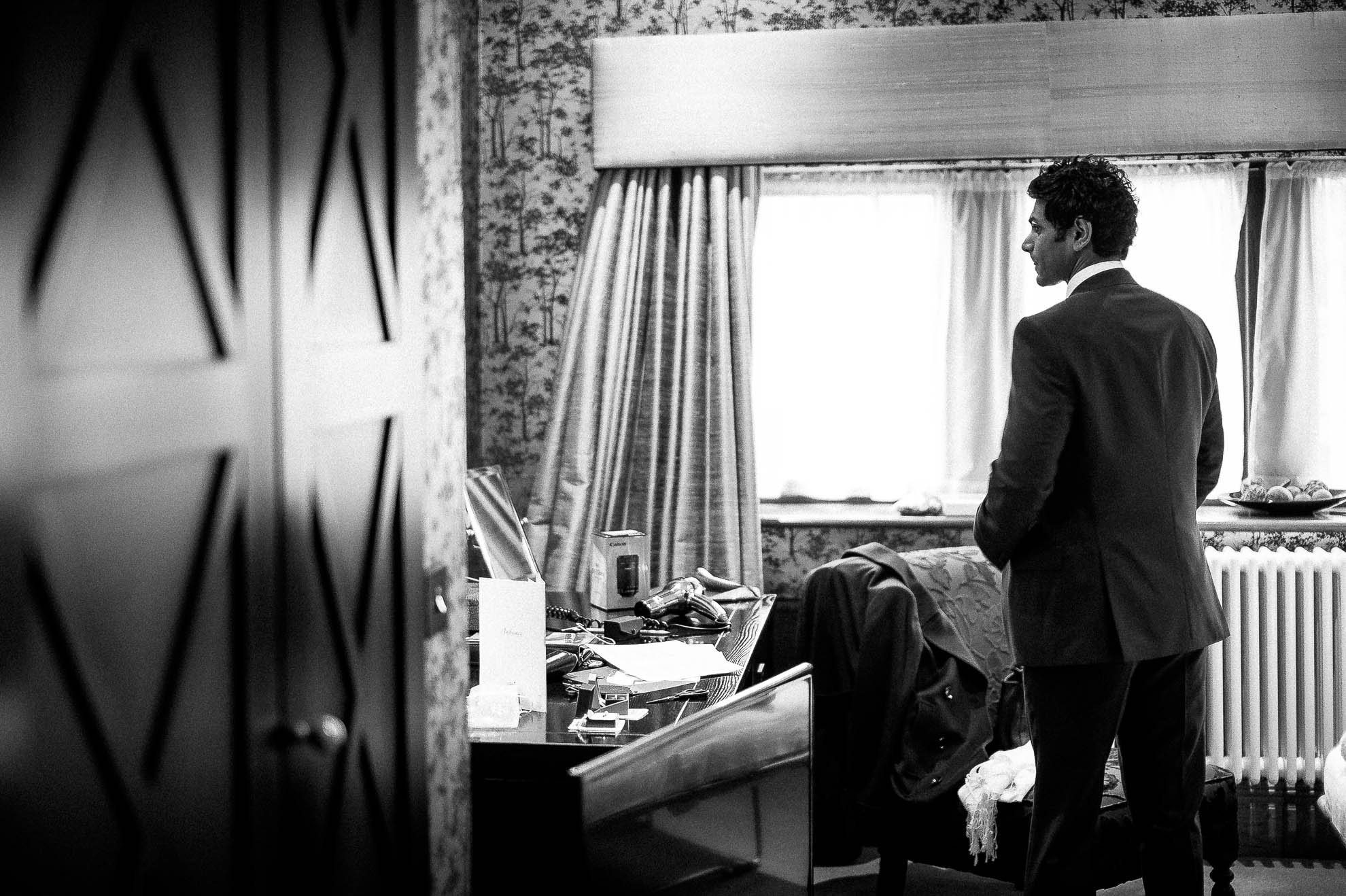 Groom getting ready