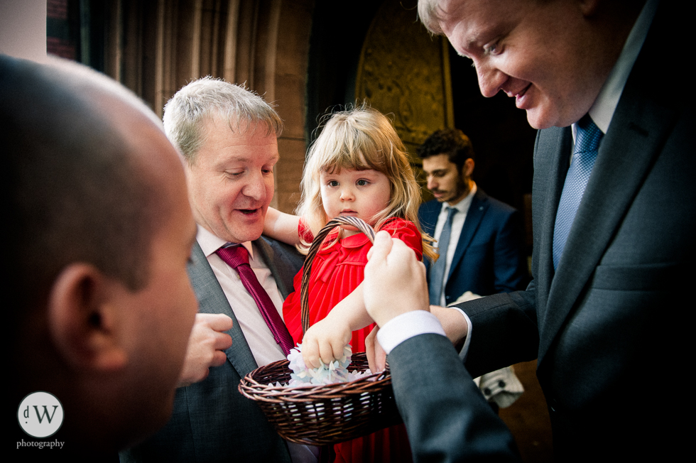 Little girl grabs some confetti