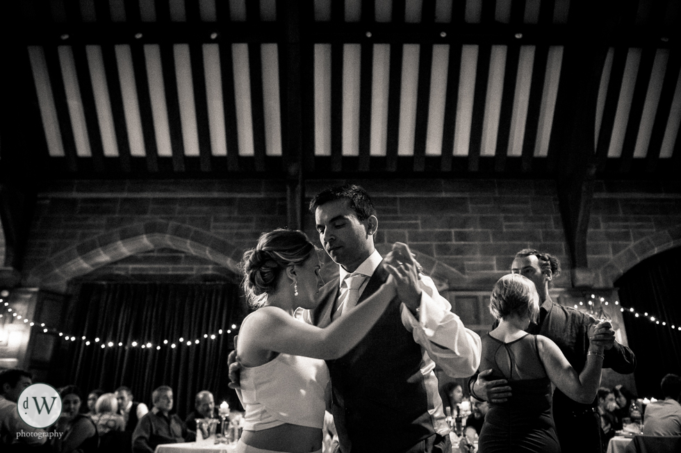 Bride and groom dancing 