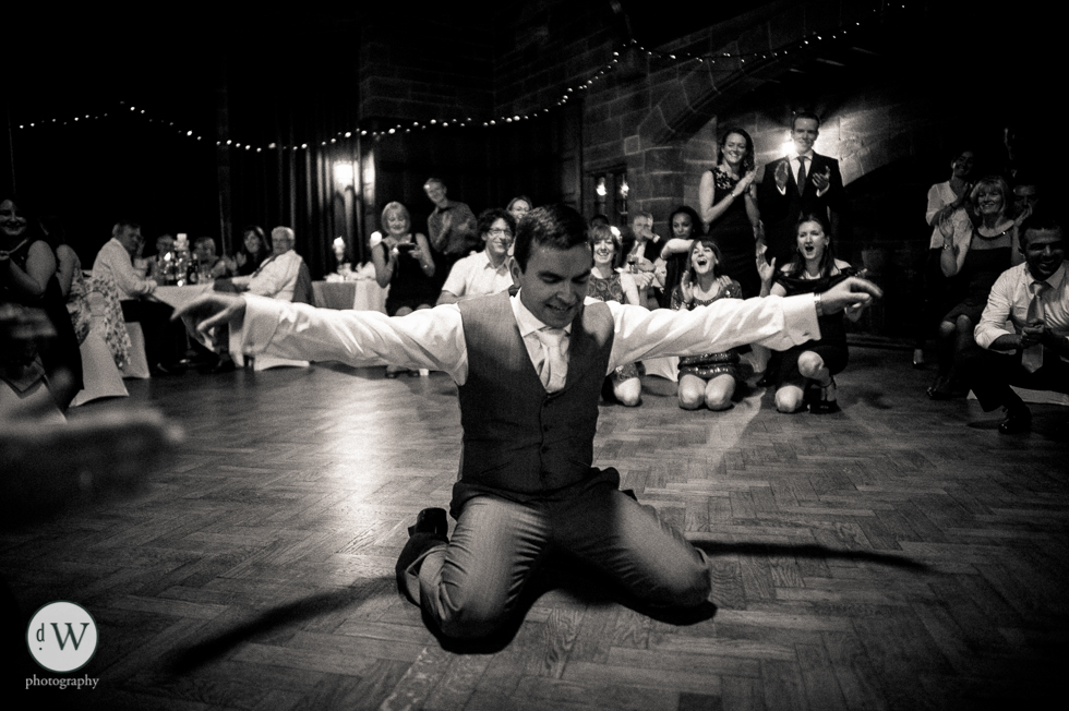 Groom on his knees