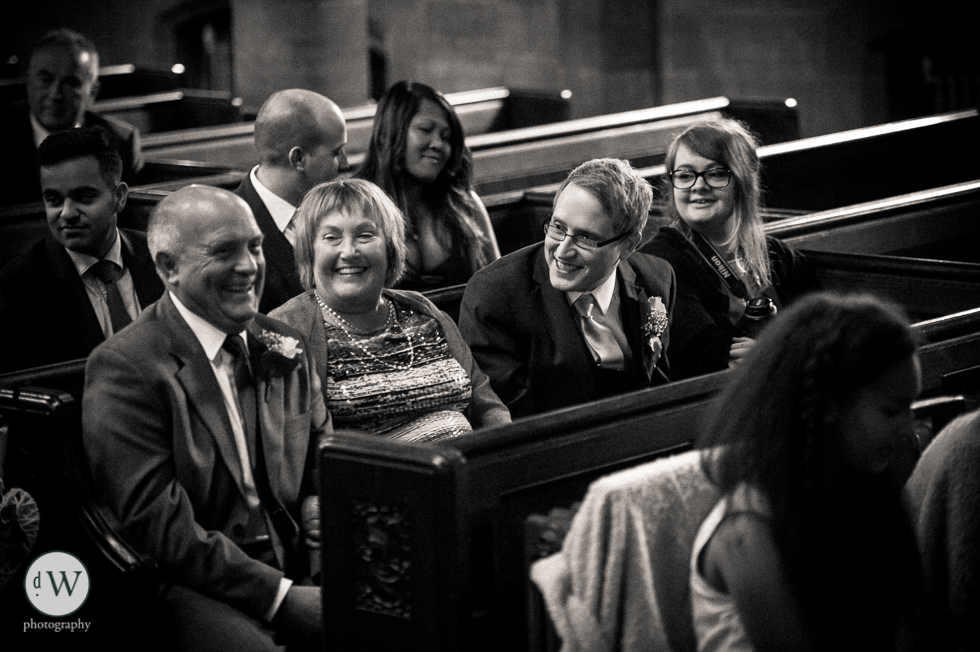 Brides family share a joke