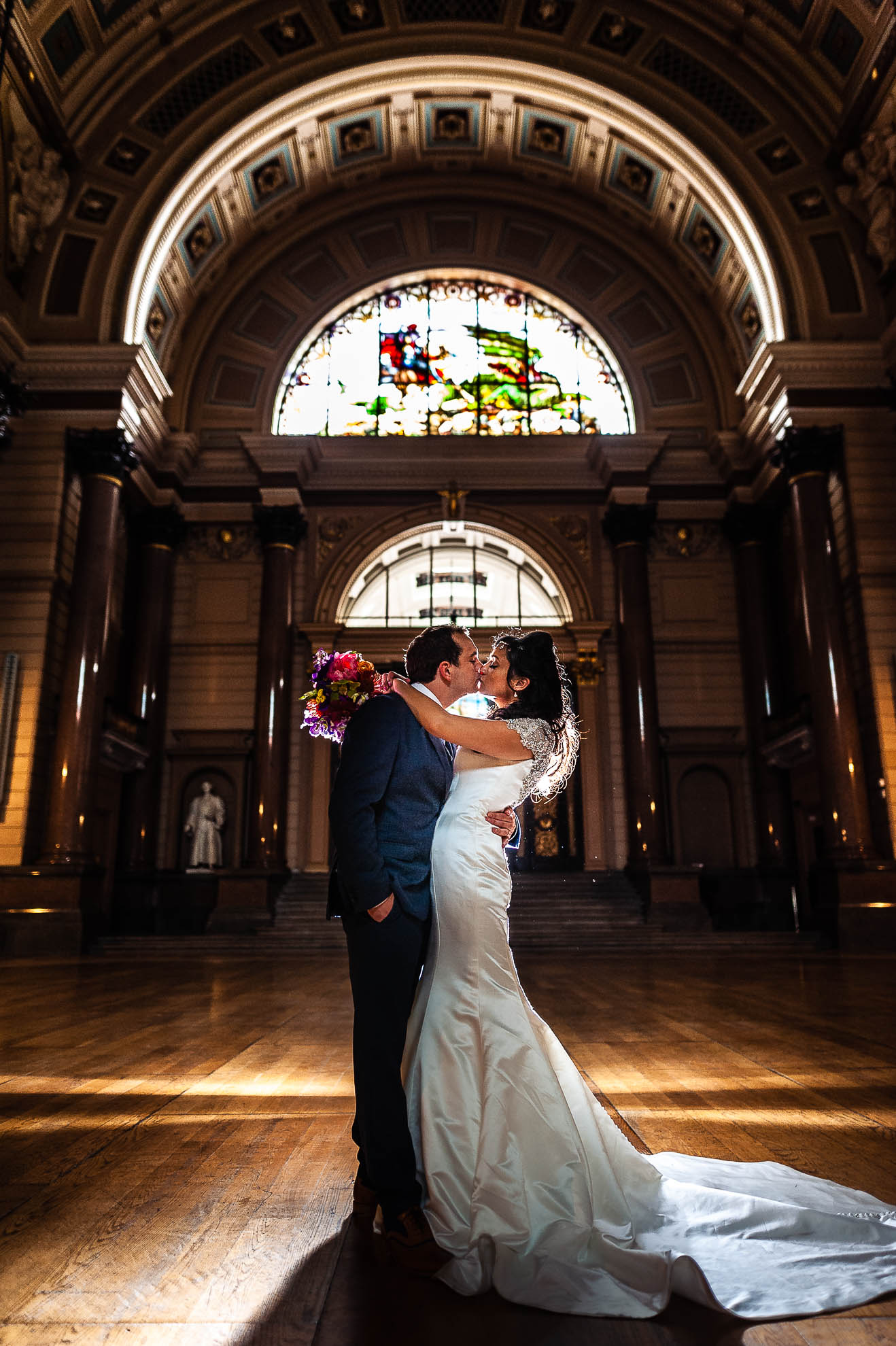 Bride and Groom kissing