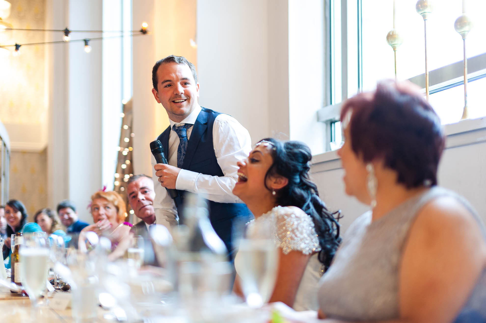 Groom pokes fun at brides mum during his speech