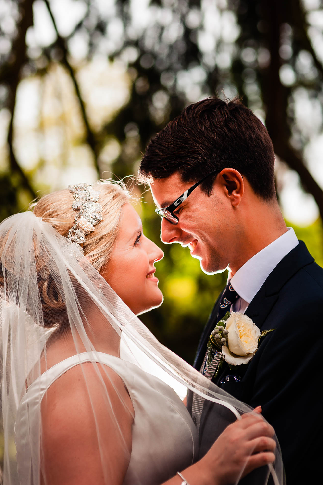 Newlyweds portrait close up