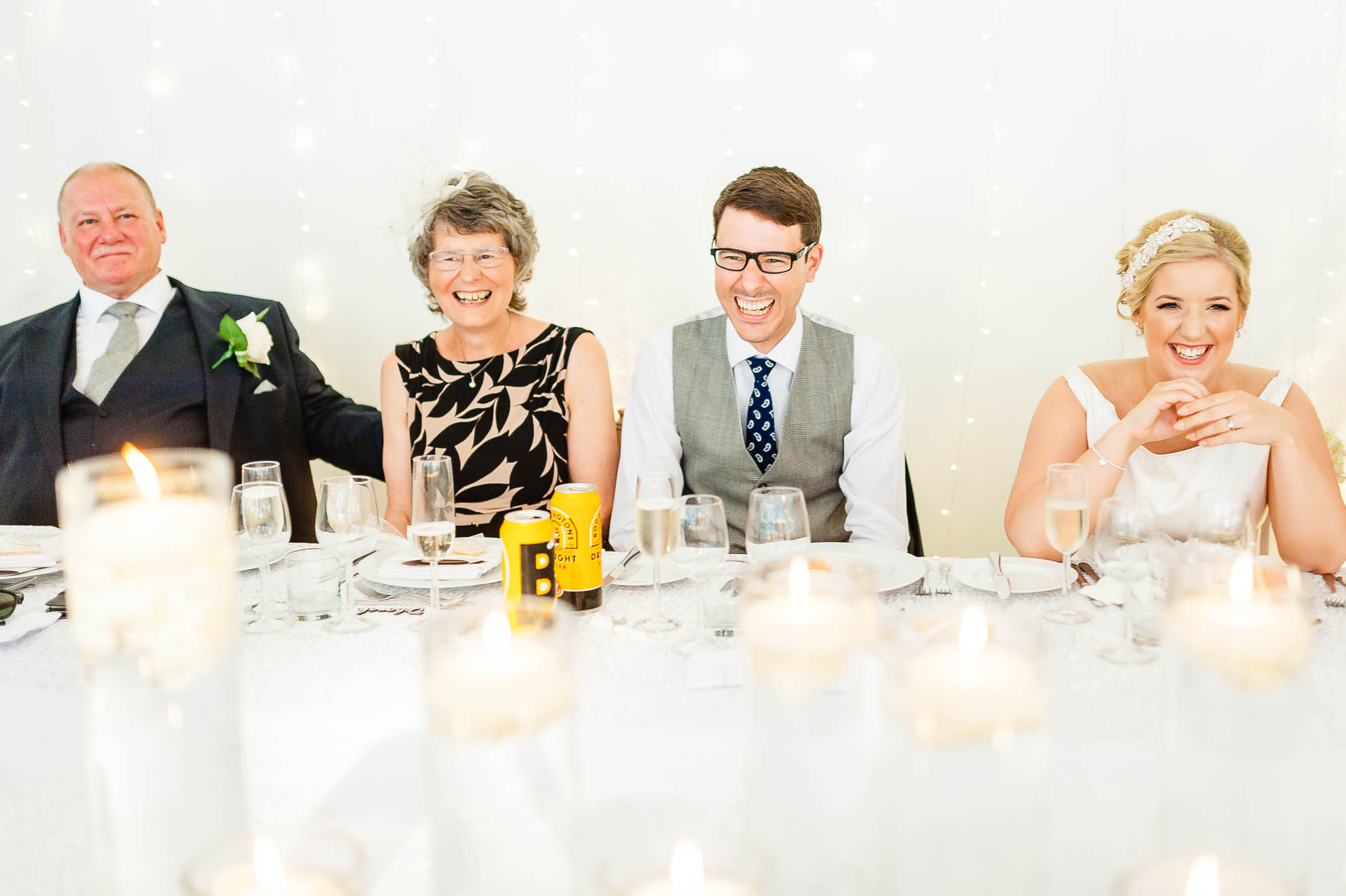 Newlyweds laugh at best mans speech