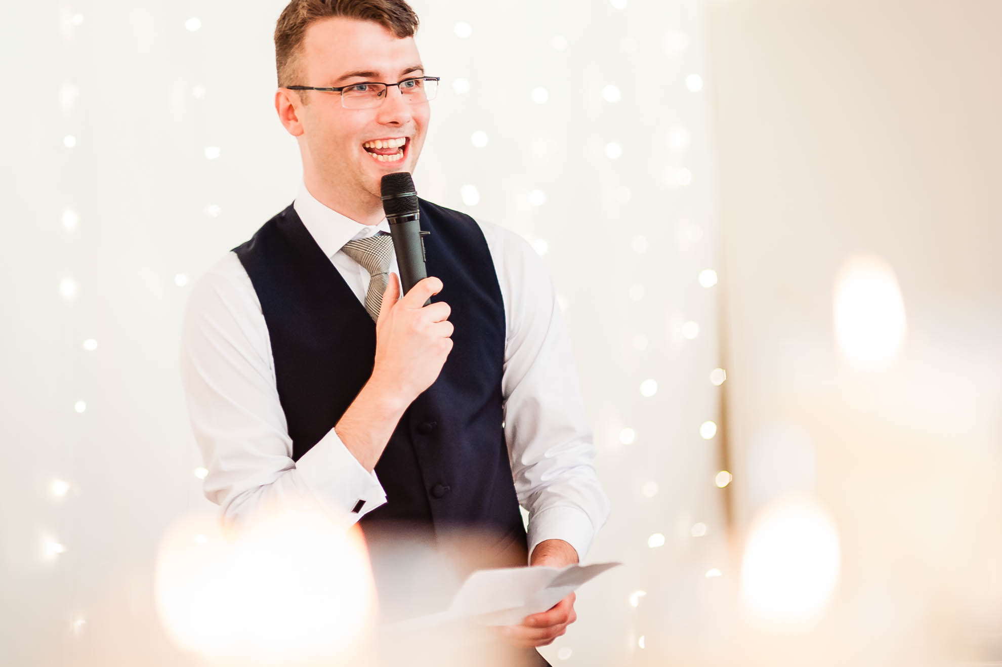 Best man giving his speech