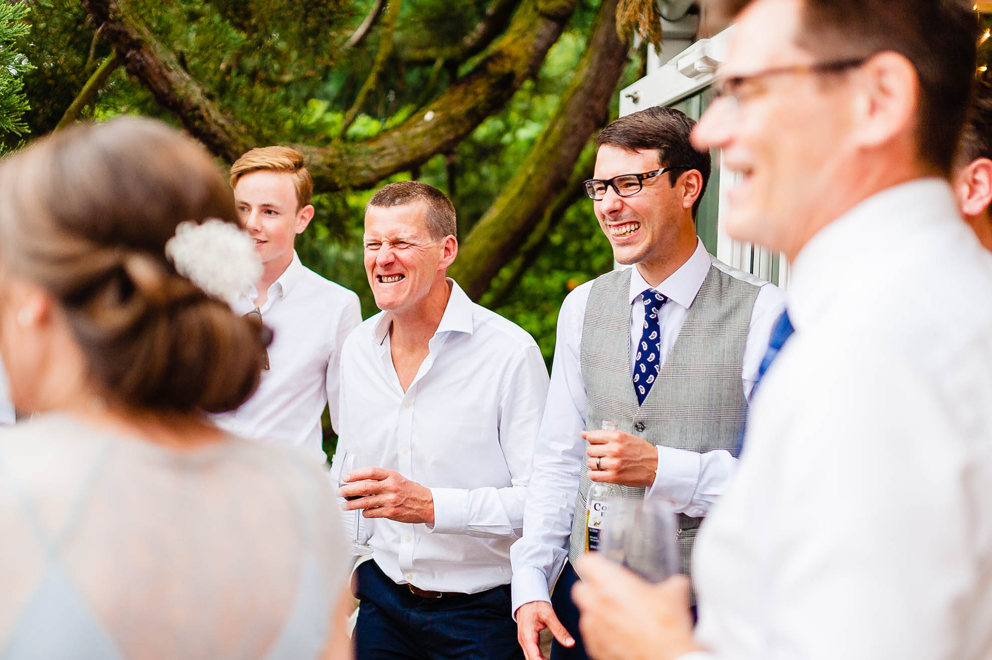 Groom and guests having fun
