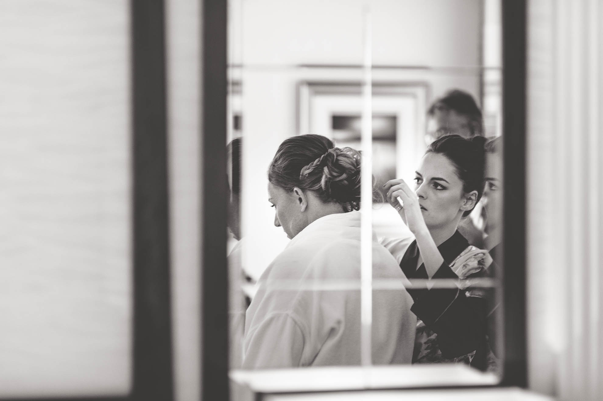 Bridesmaids getting ready