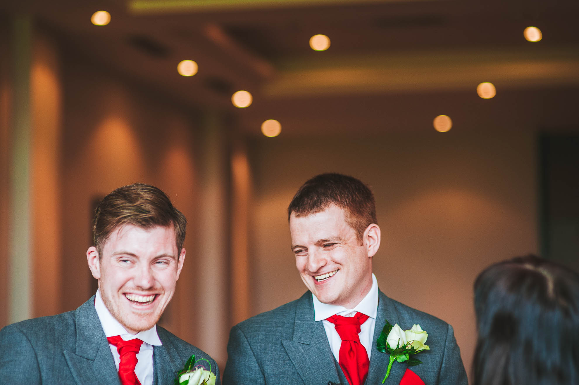 Groom and best man having a great time