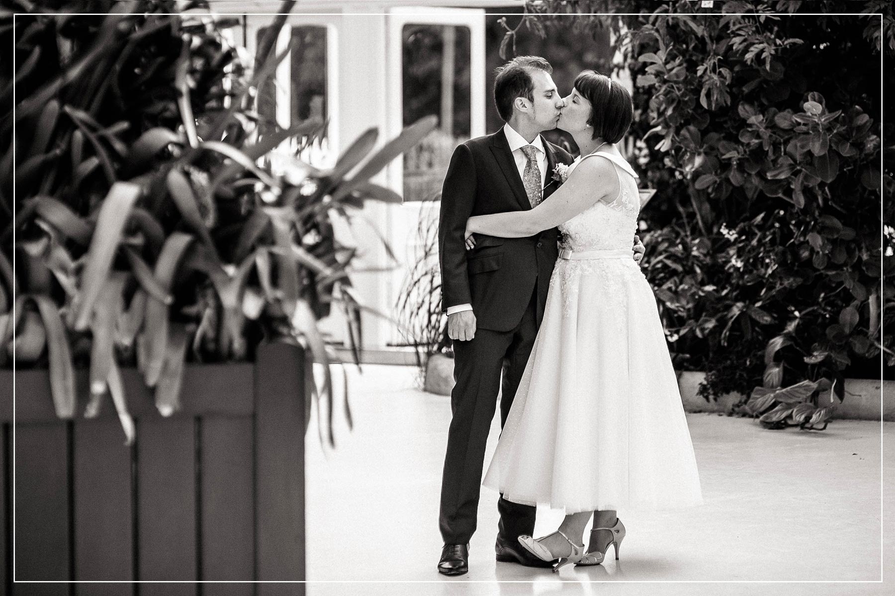 bride kisses the groom