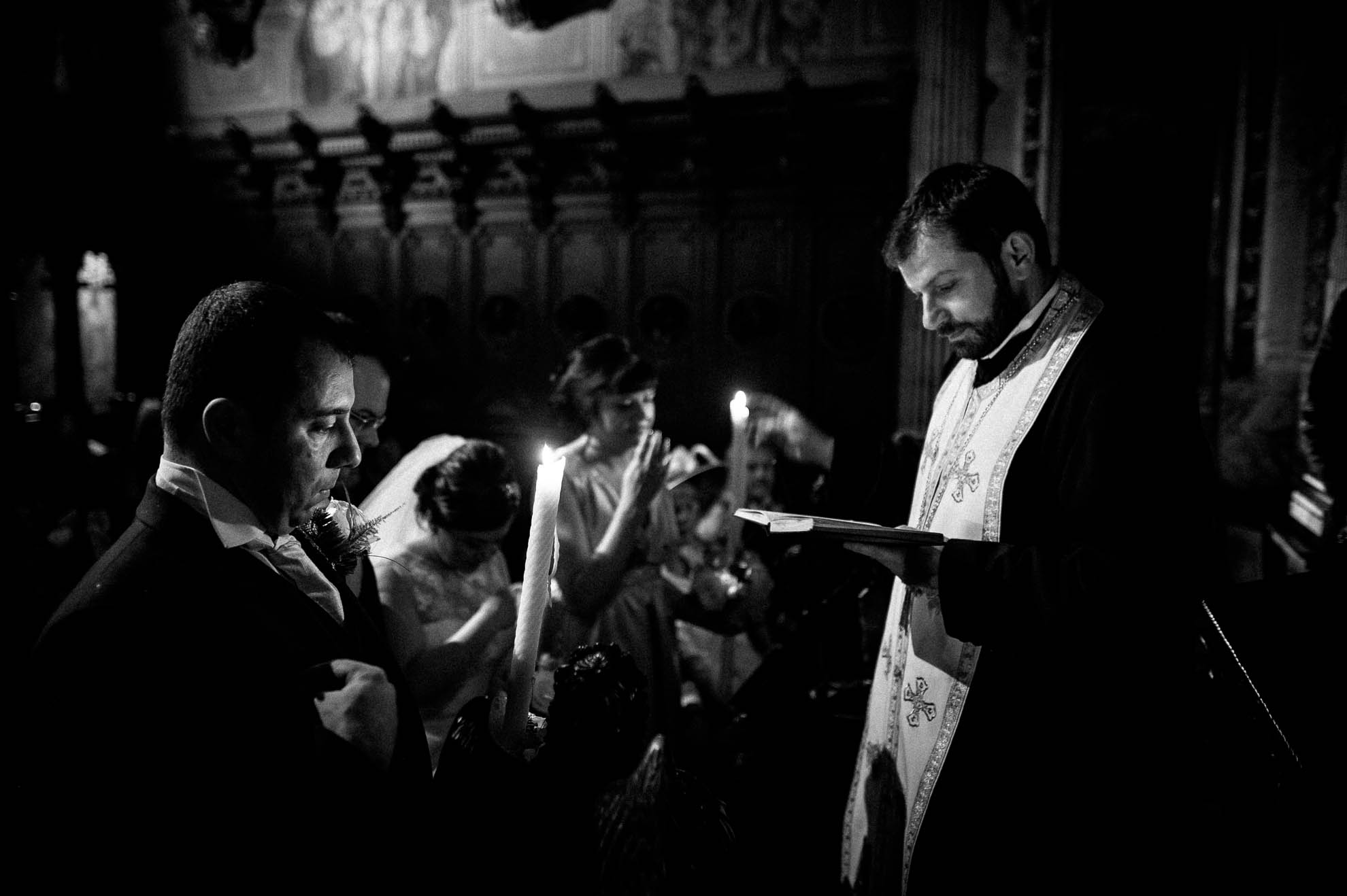 Wedding ceremony in candlelight