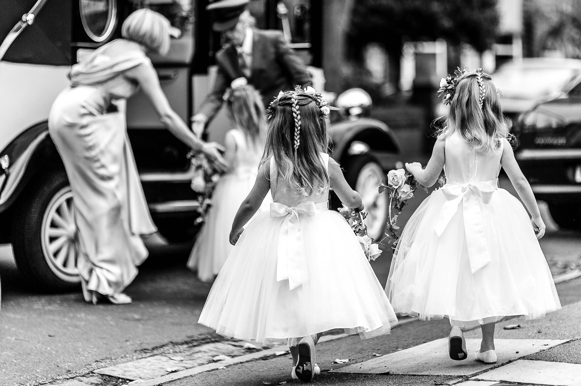 Flower girls leave for ceremony
