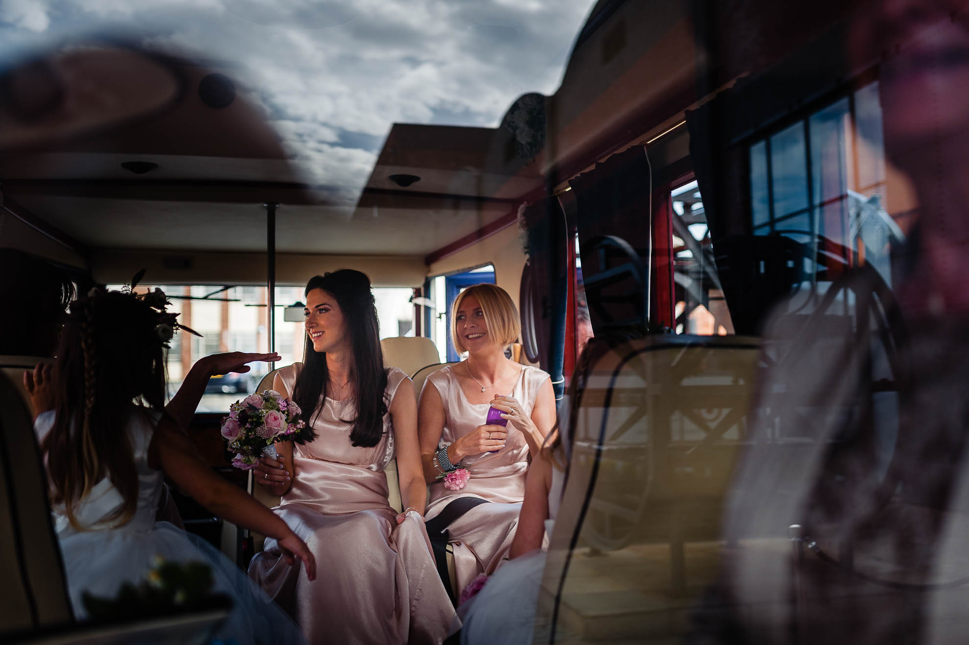Bridesmaids arrive at the Titanic