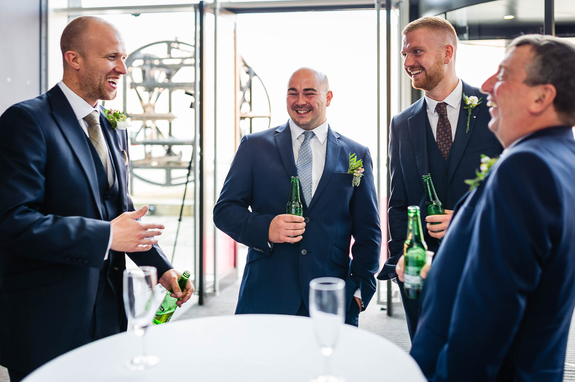 best man tells a joke to wedding guests