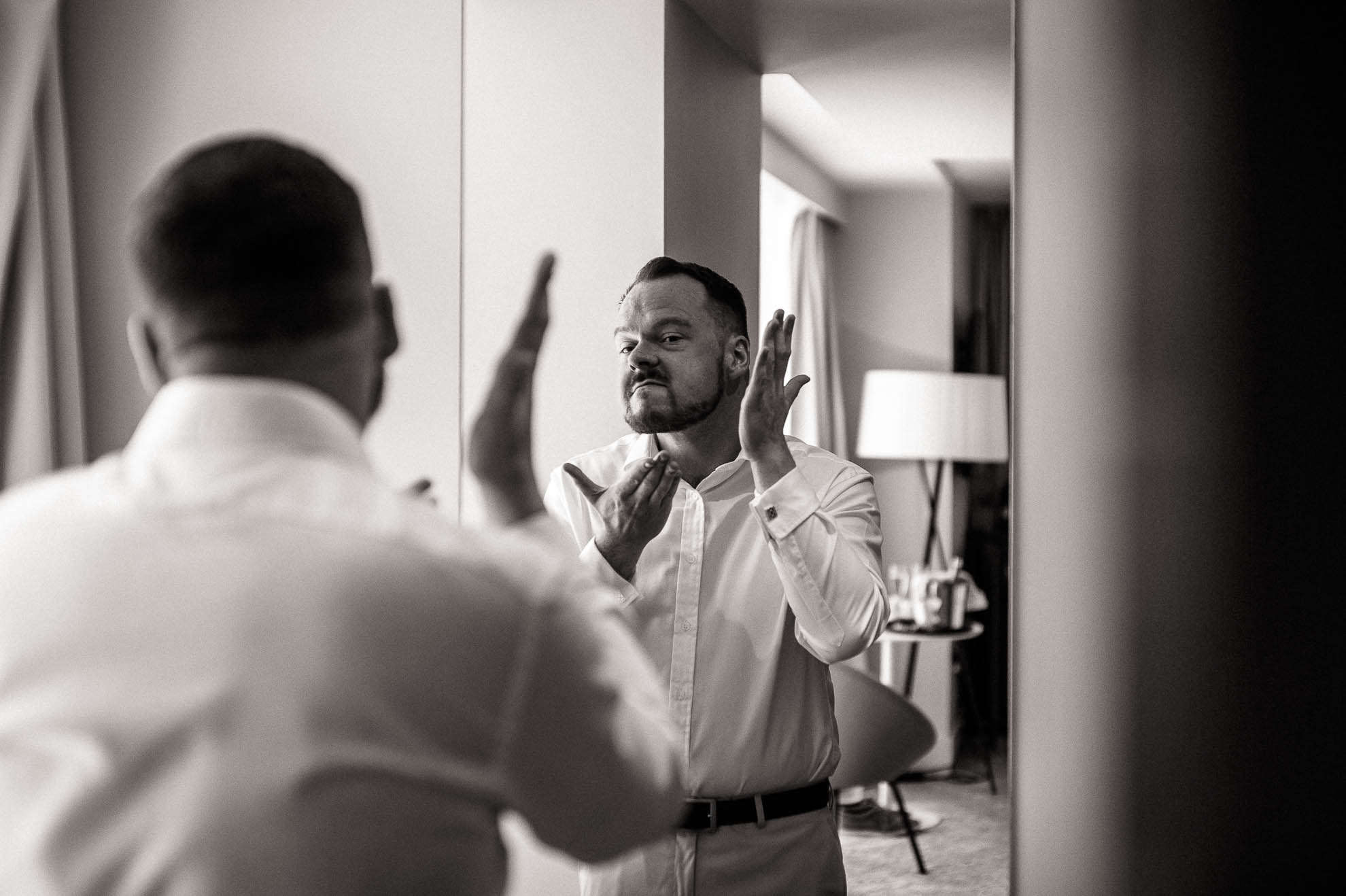Groom gets ready