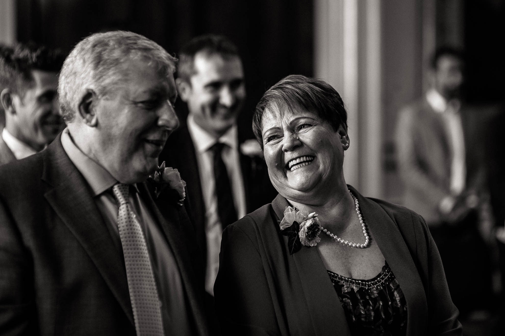 mikes mum smiles at mikes dad