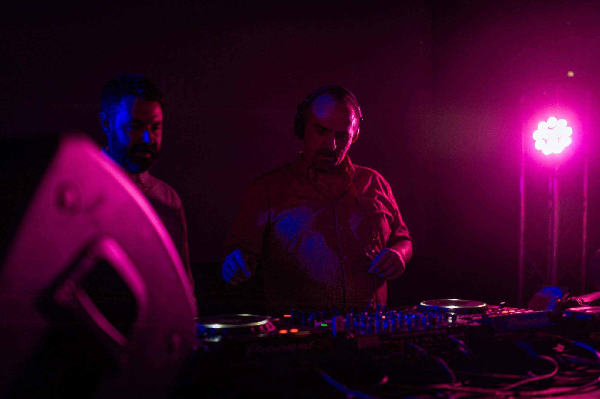 DJ's behind the turntables