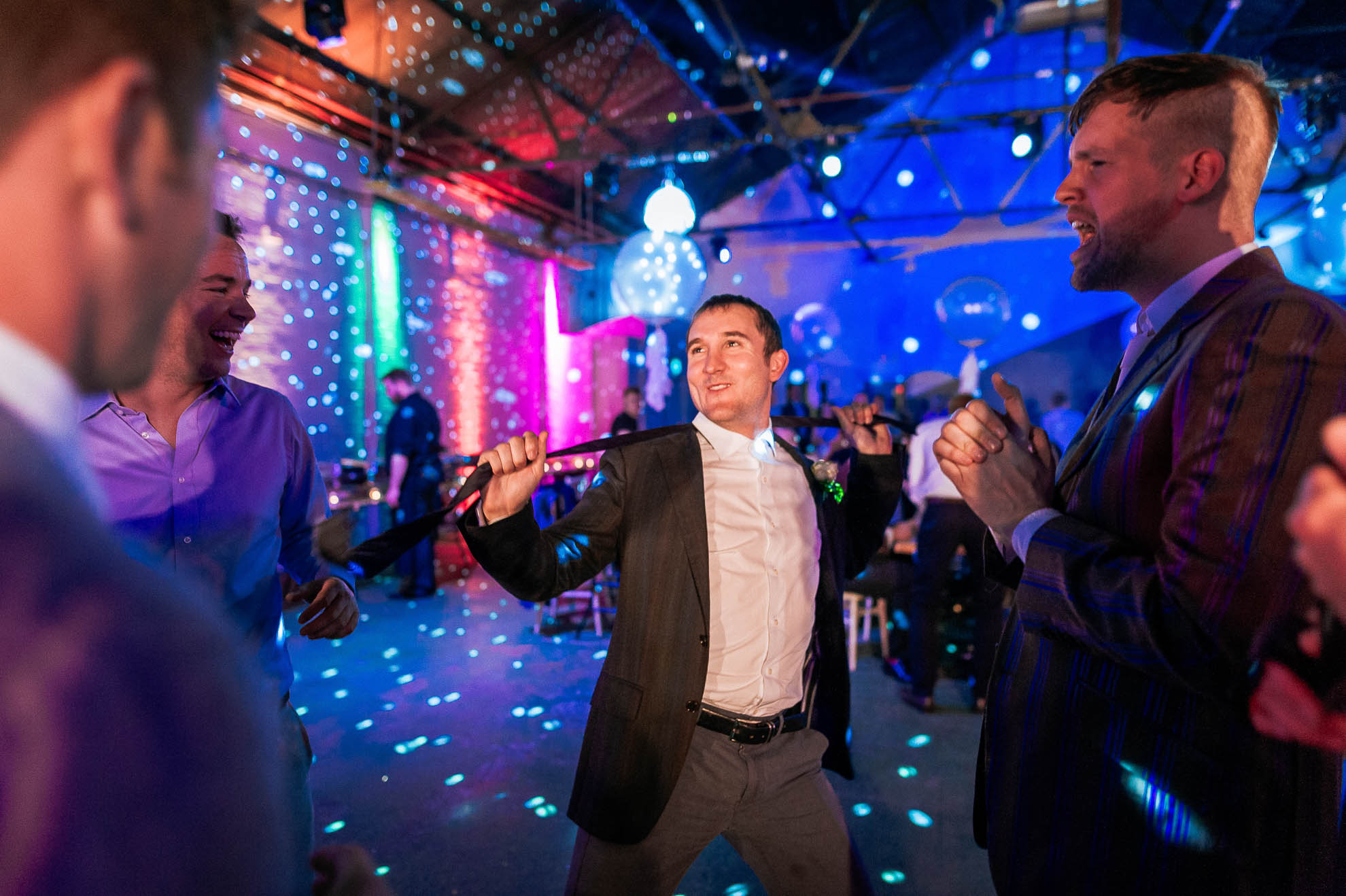 wedding guests dancing