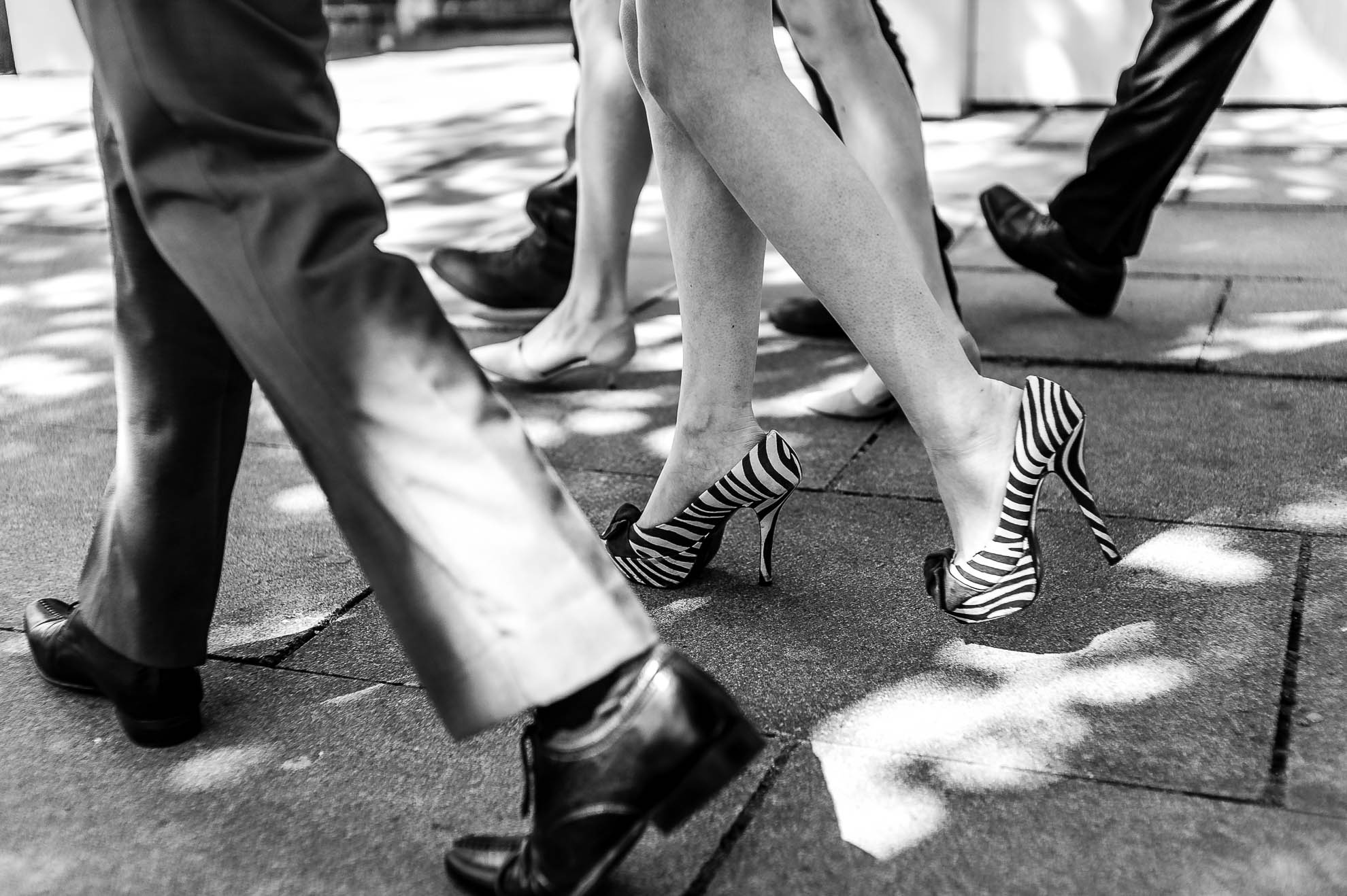 Guests walk to train station