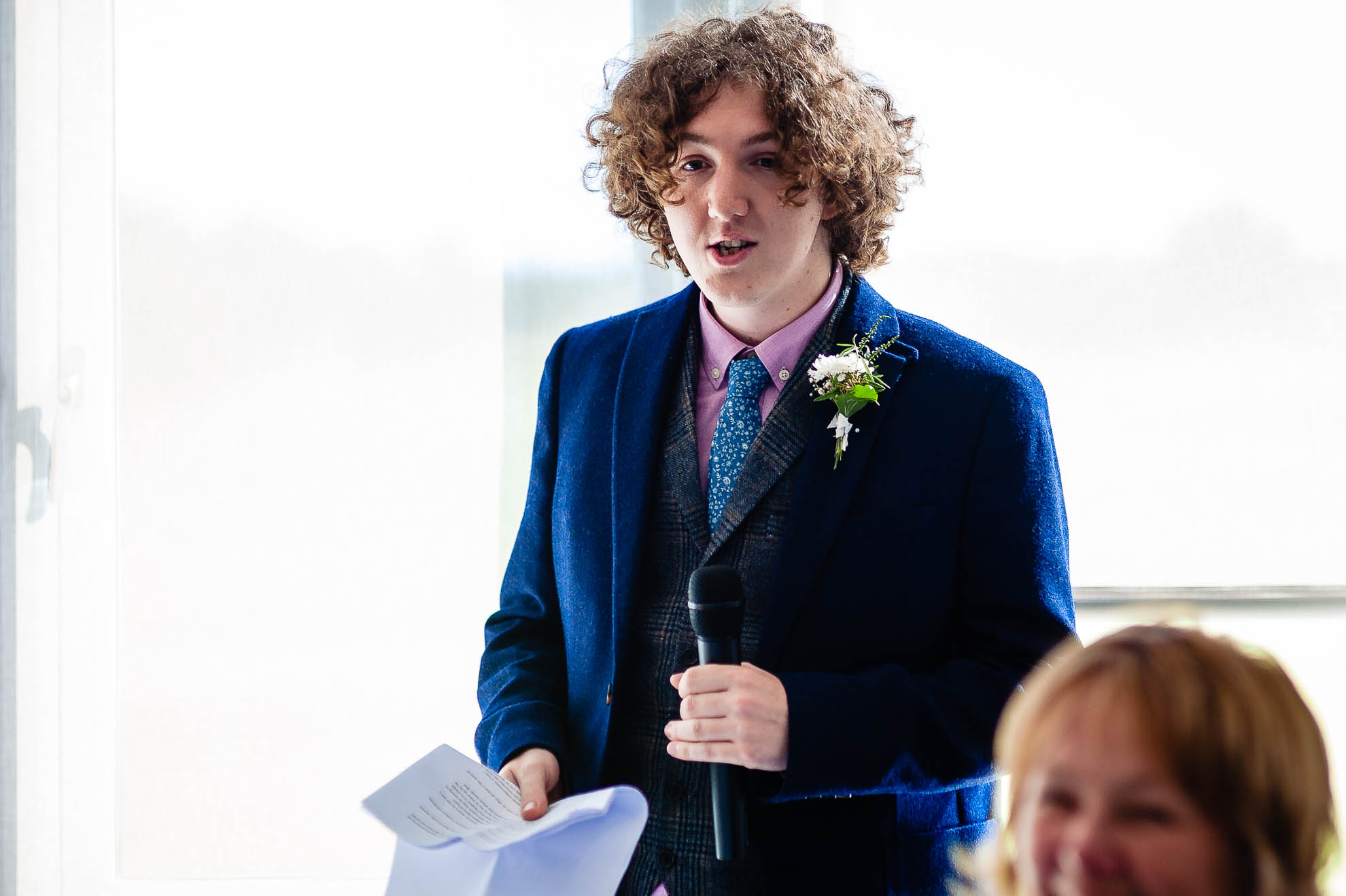 Best man gives his speech