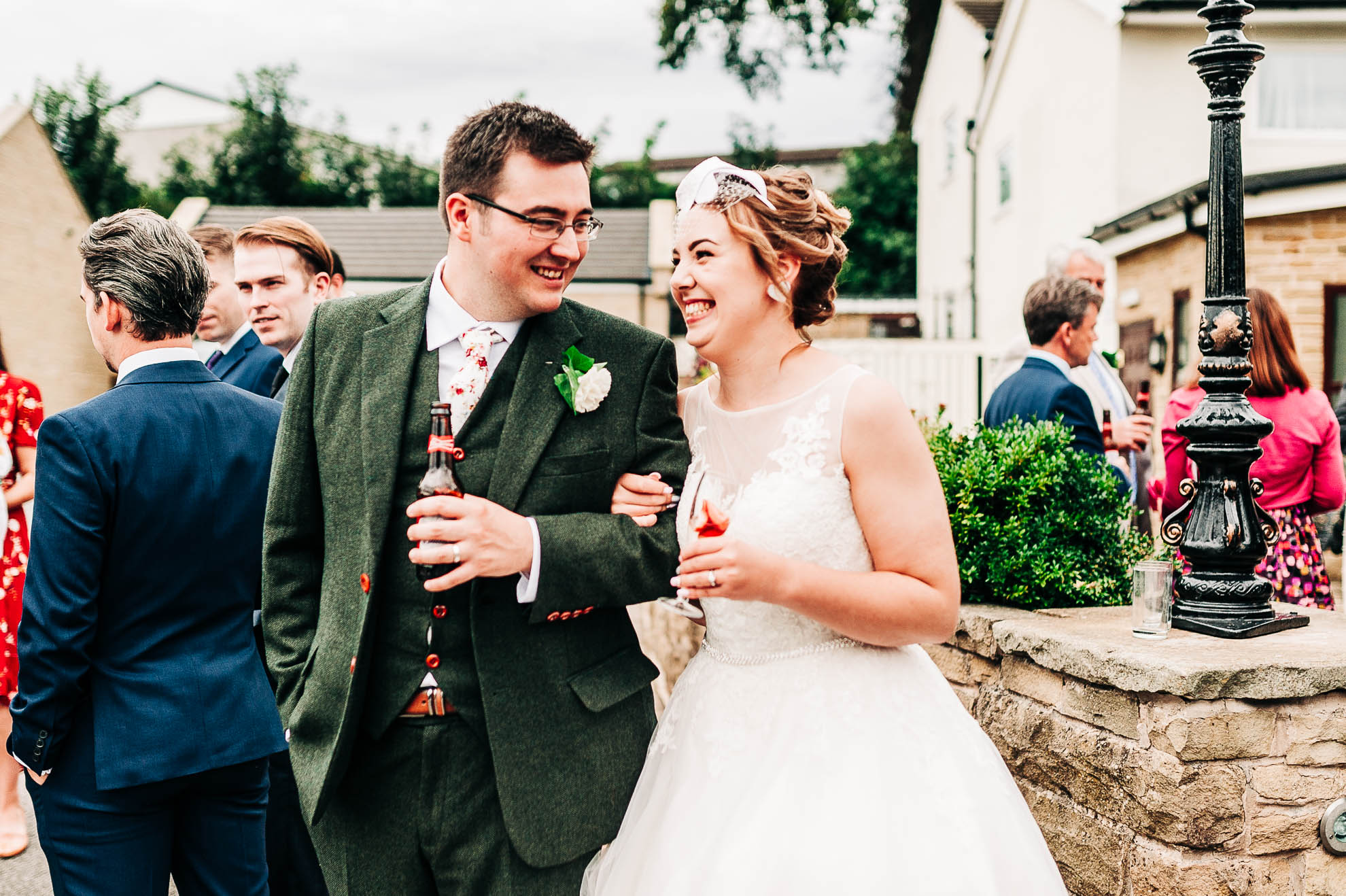 The Newly weds share a joke