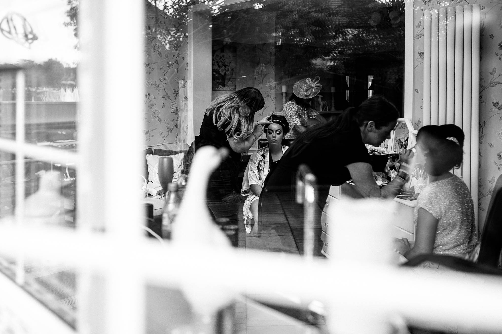 bride has make up apllied