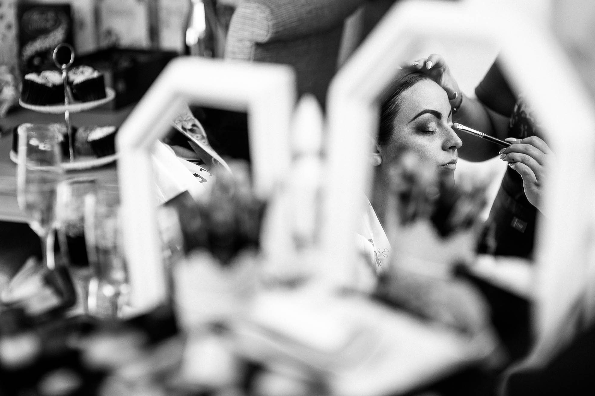 bride reflection in mirror