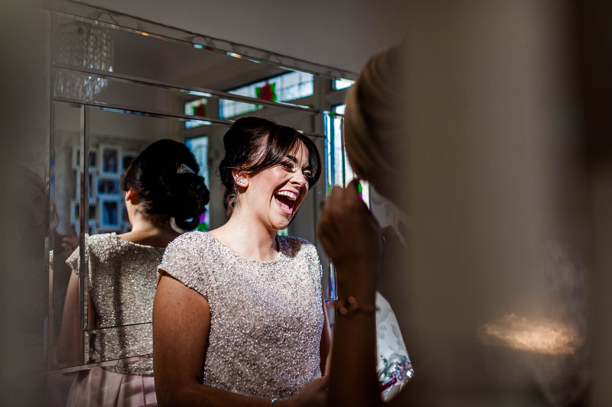 bridesmaids share a joke