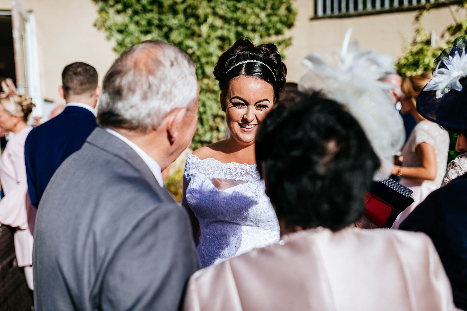guests congratulate bride