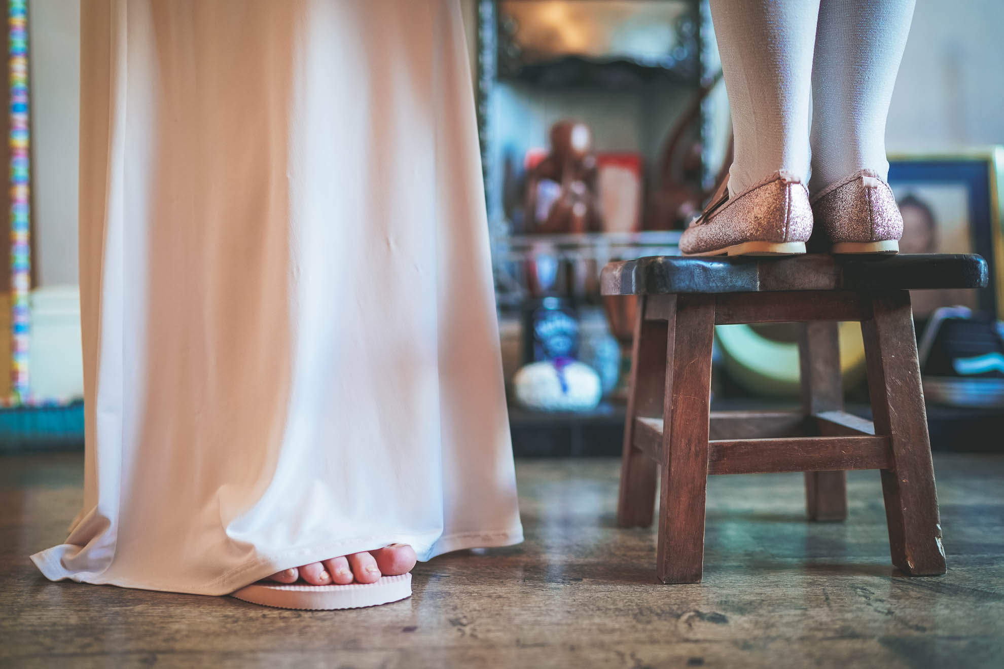 bridesmaids and flower girls feet