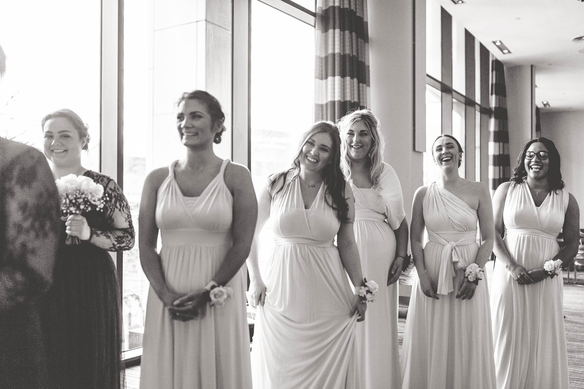 bridesmaids welcome bride