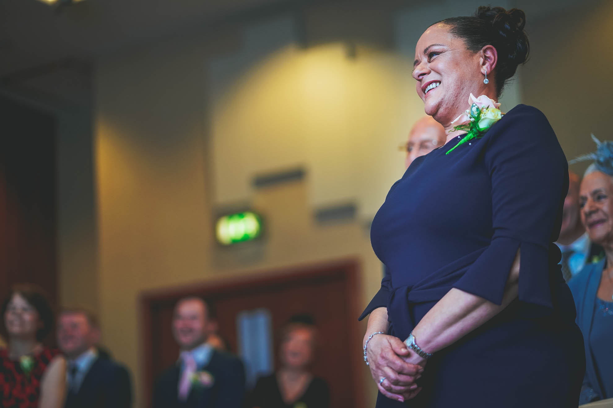 mother of the bride smiles