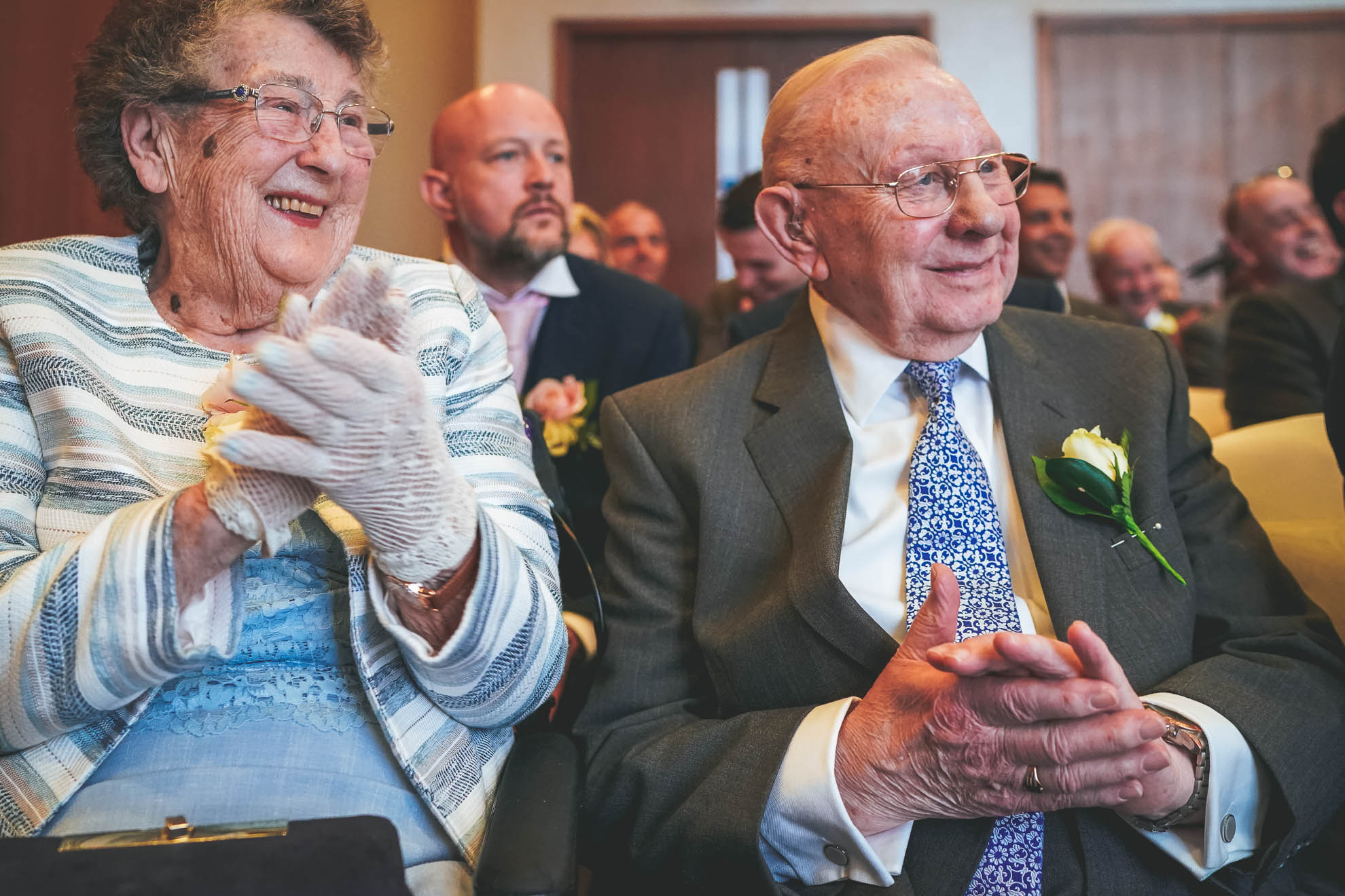 grooms grandparents cheer