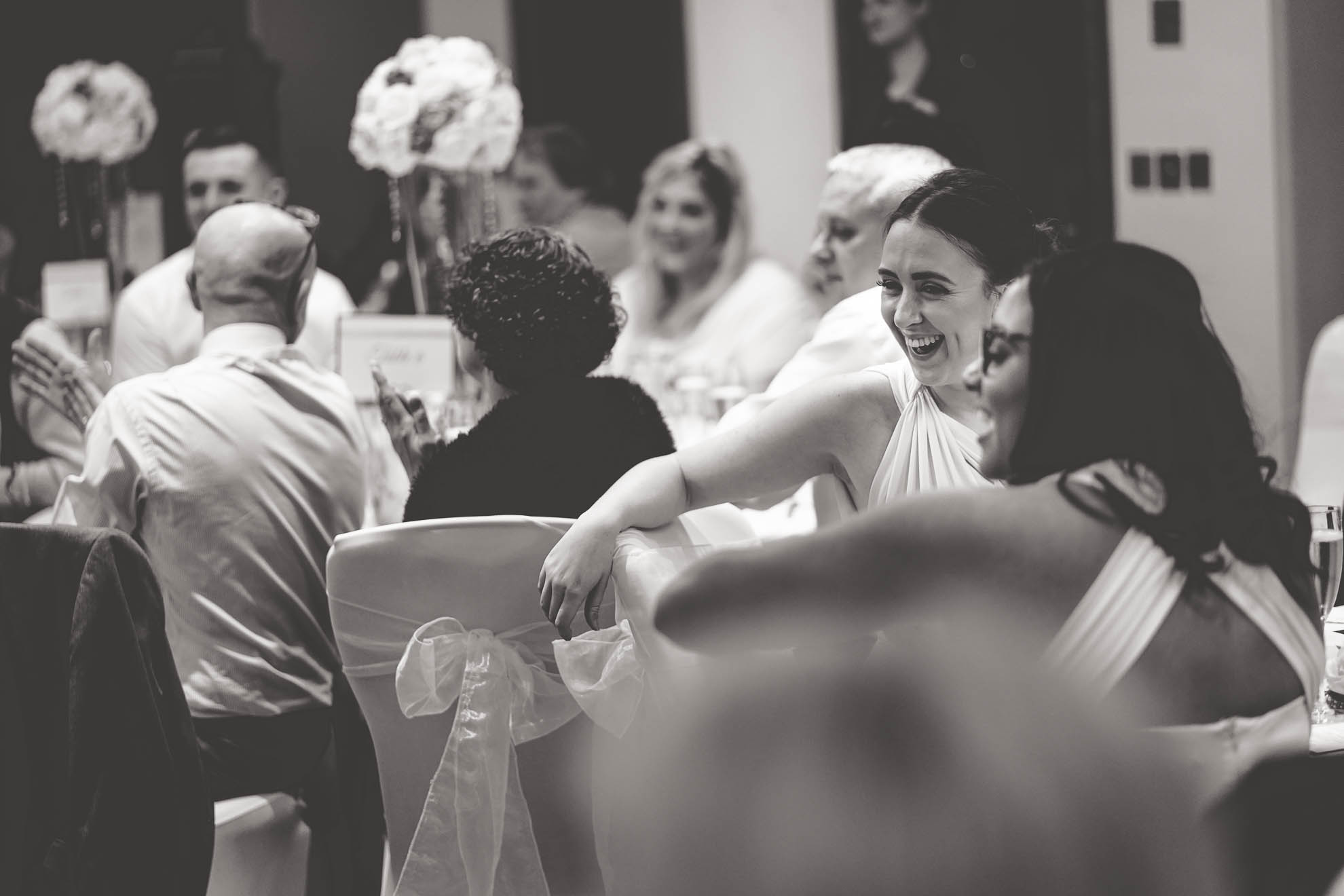 bridesmaids laughing