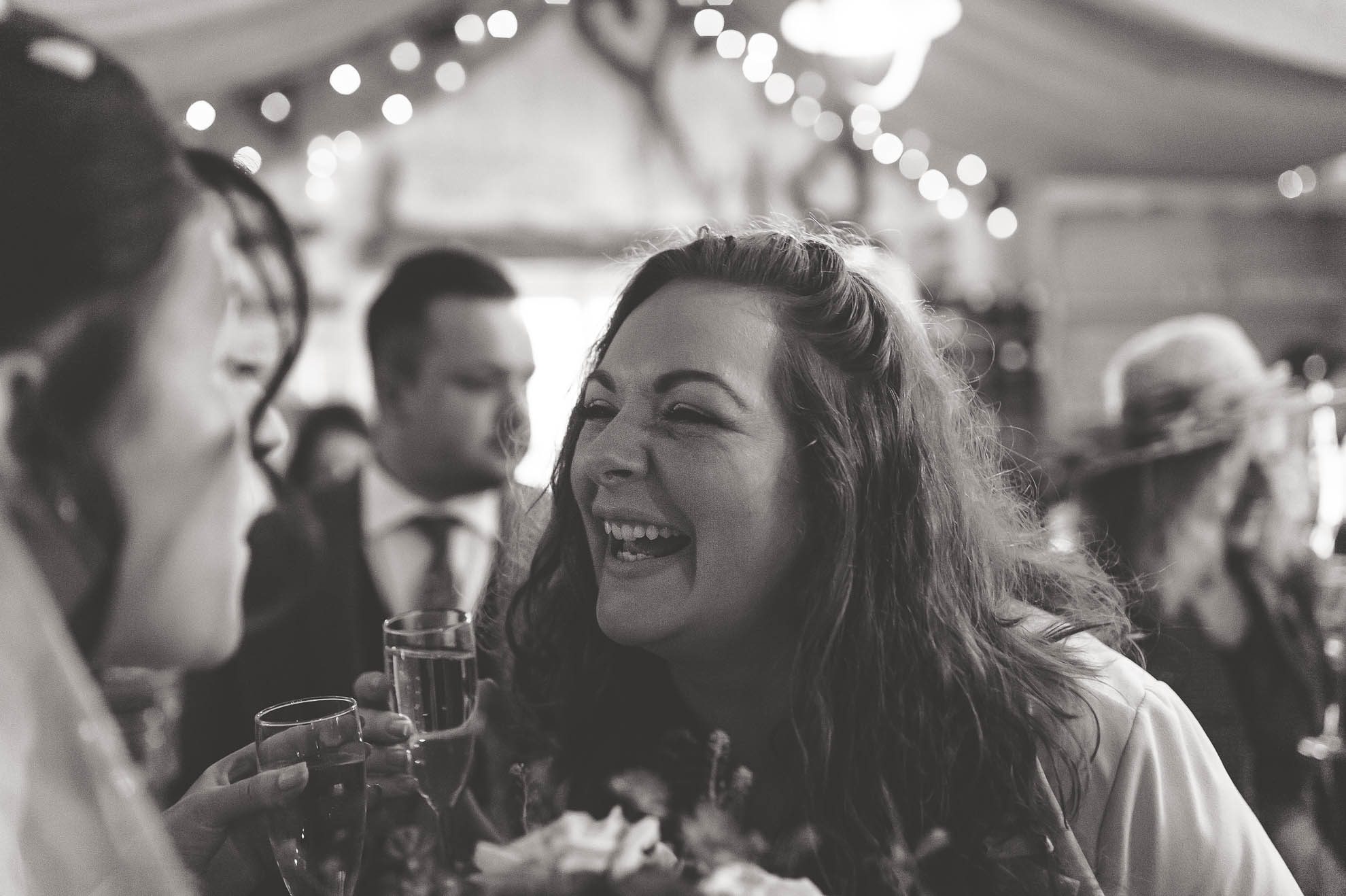 Guest congratulates bride