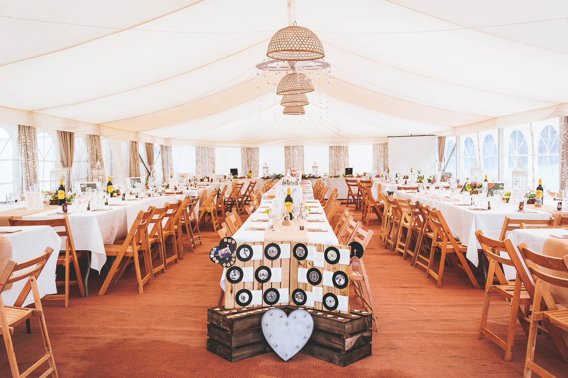 Wedding breakfast in marquee