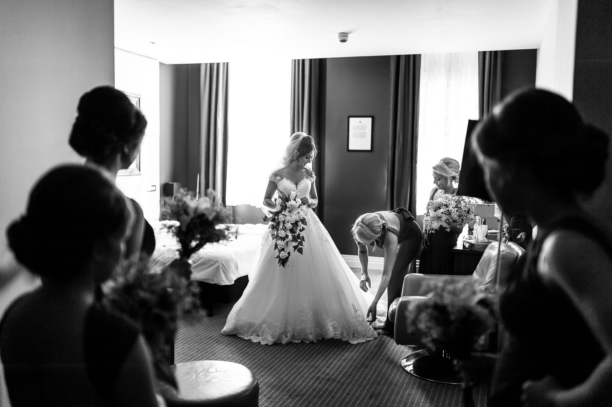 Bride in her dress