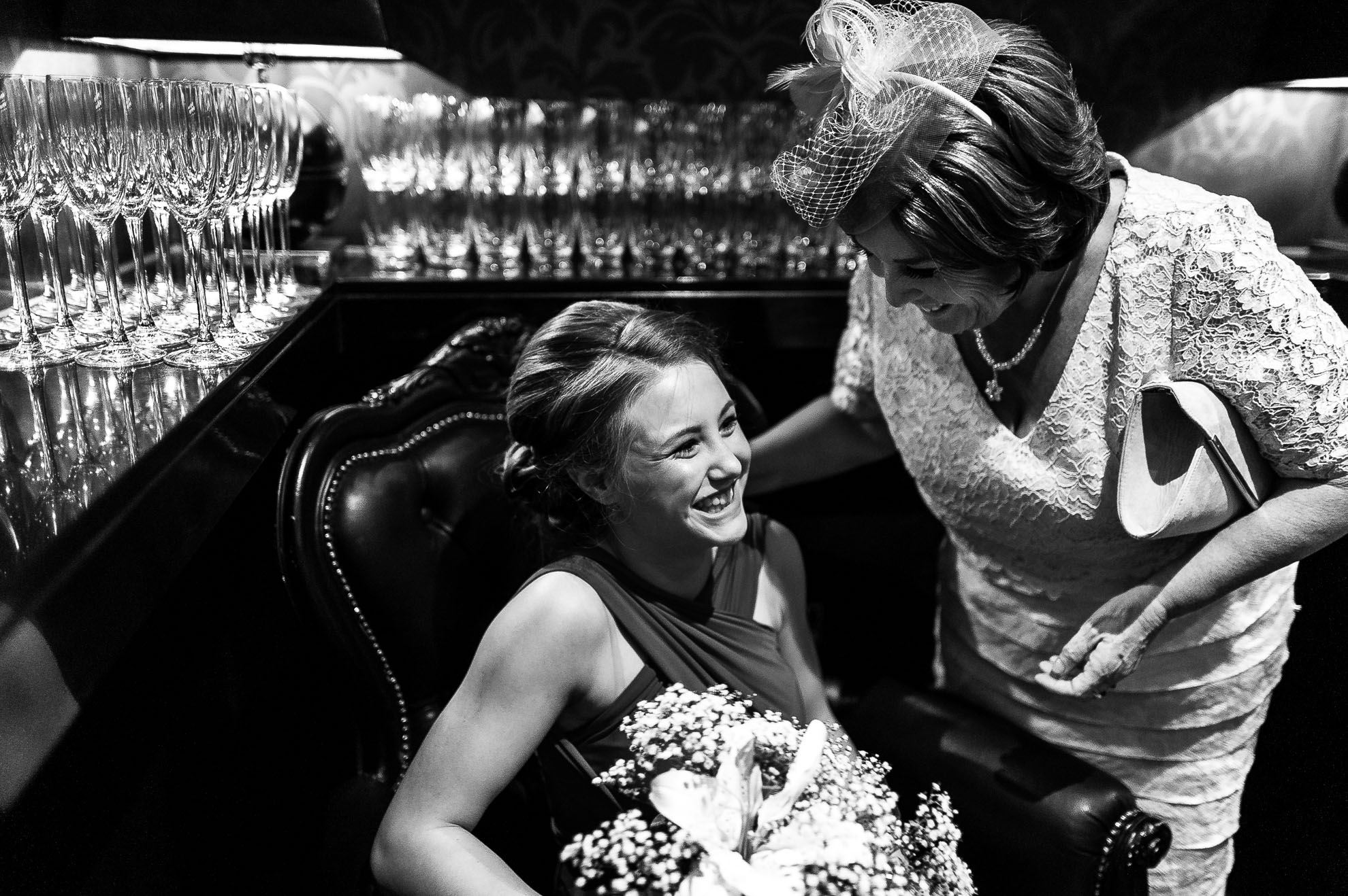 Bridesmaid shares a joke