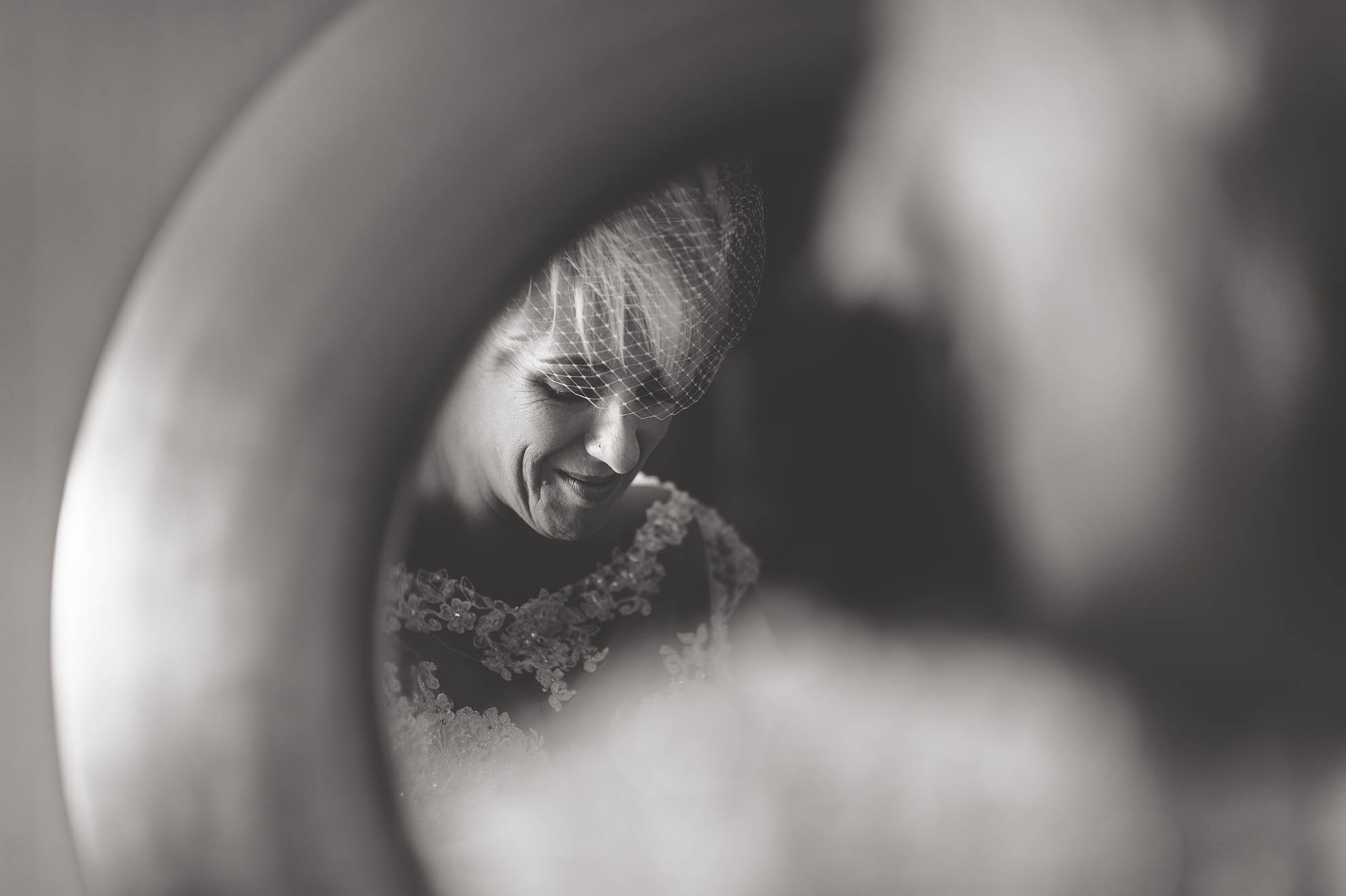 Bride in mirror
