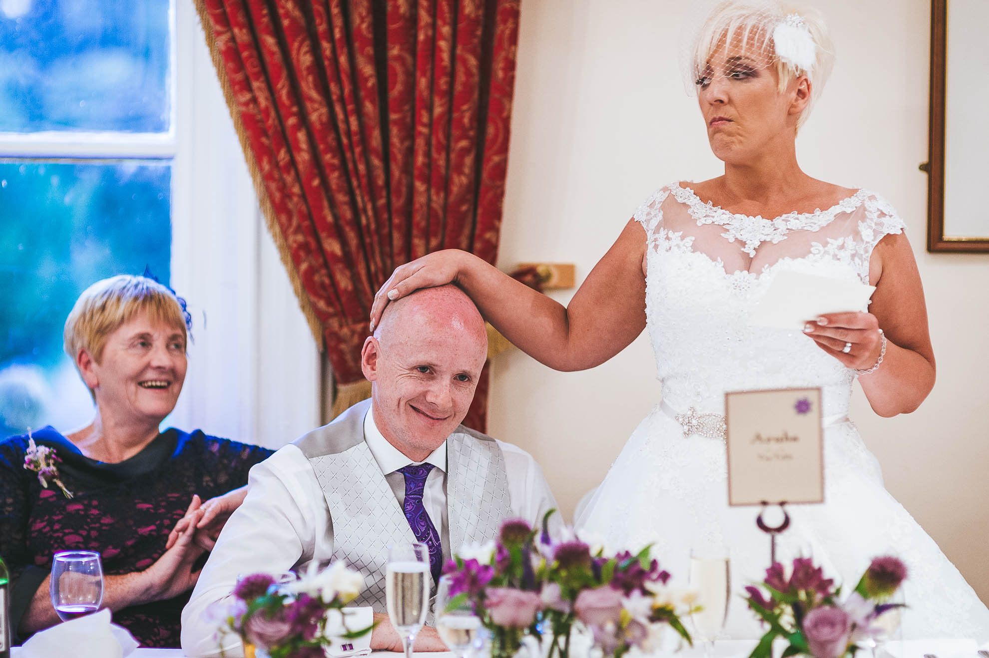 Bride gives speech