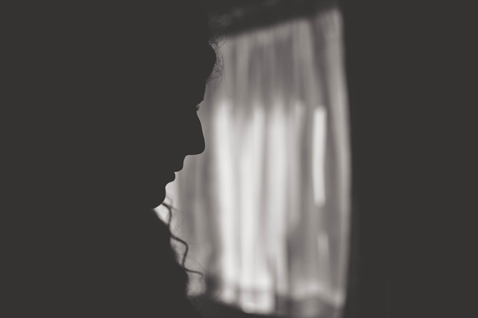 Silhouette of bride