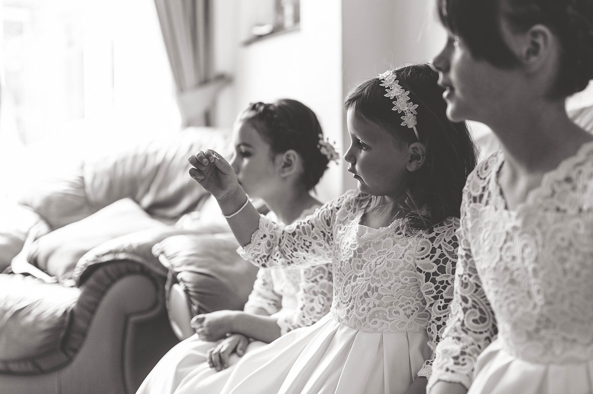 Flower girl playing