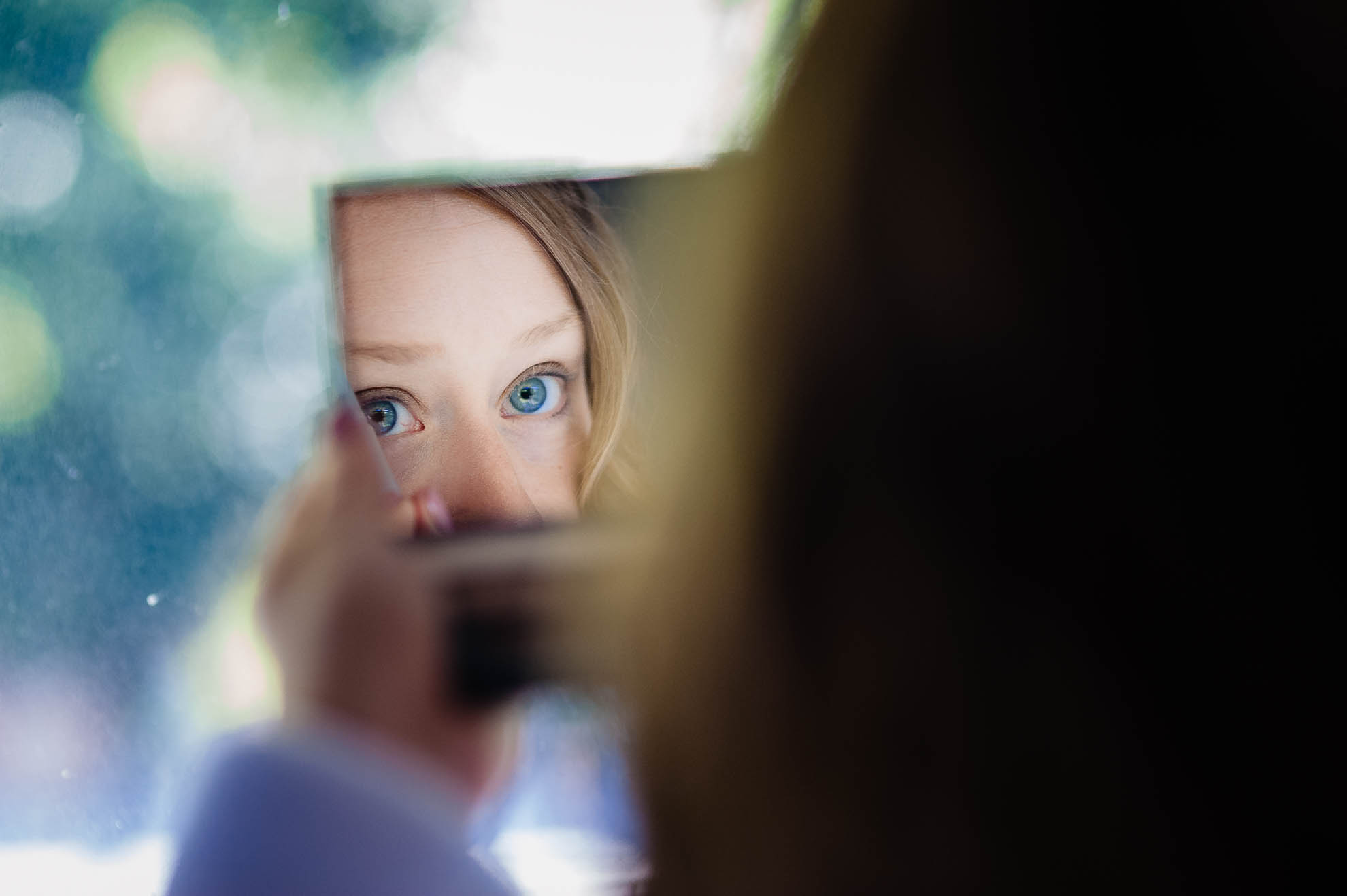 Bride reflection in mirror