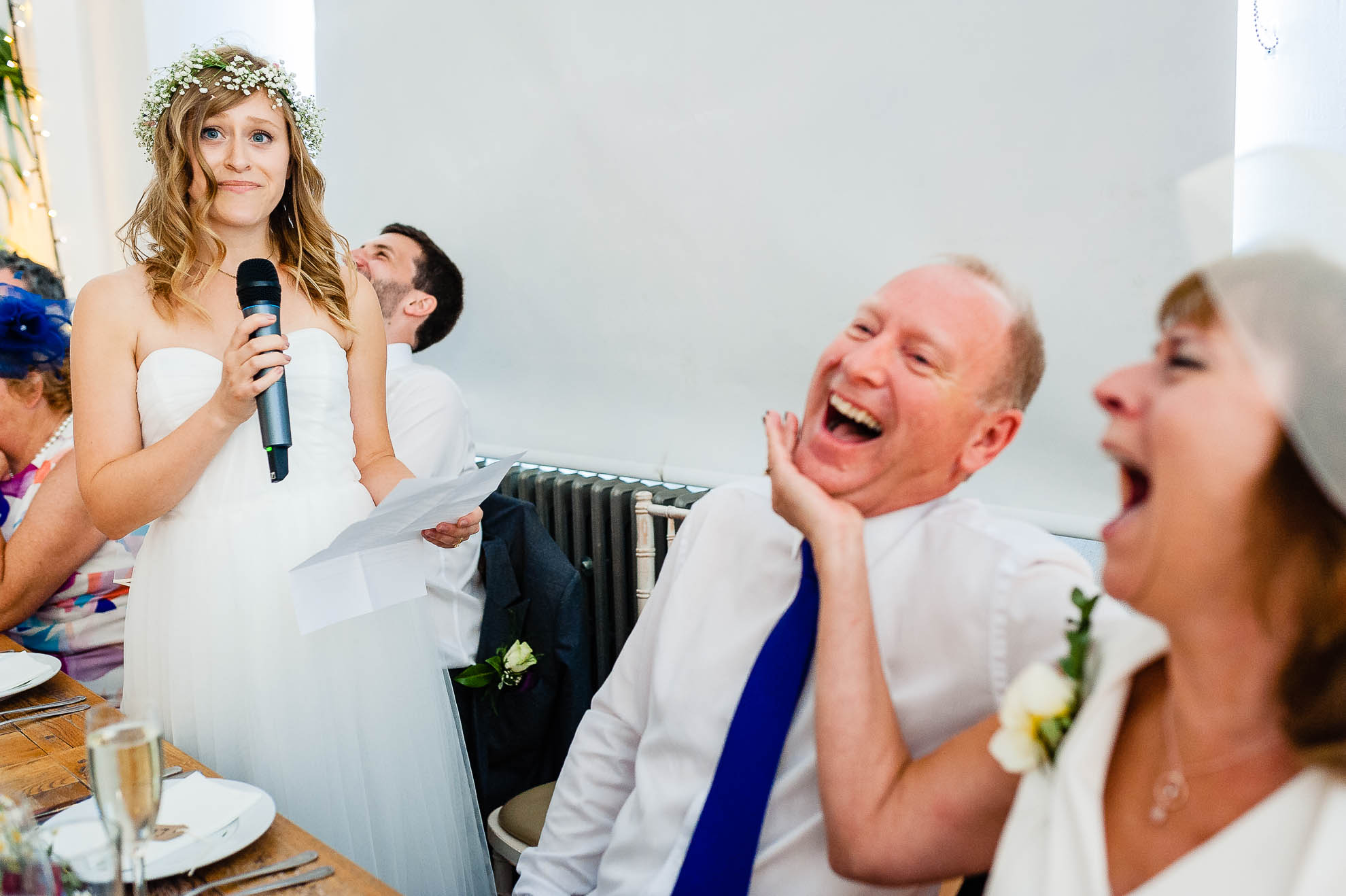 Bride gives her speech